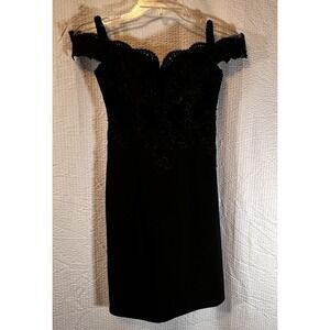 ANNY LEE Black‎ Lace Strapless Dress Size XS Extra Small